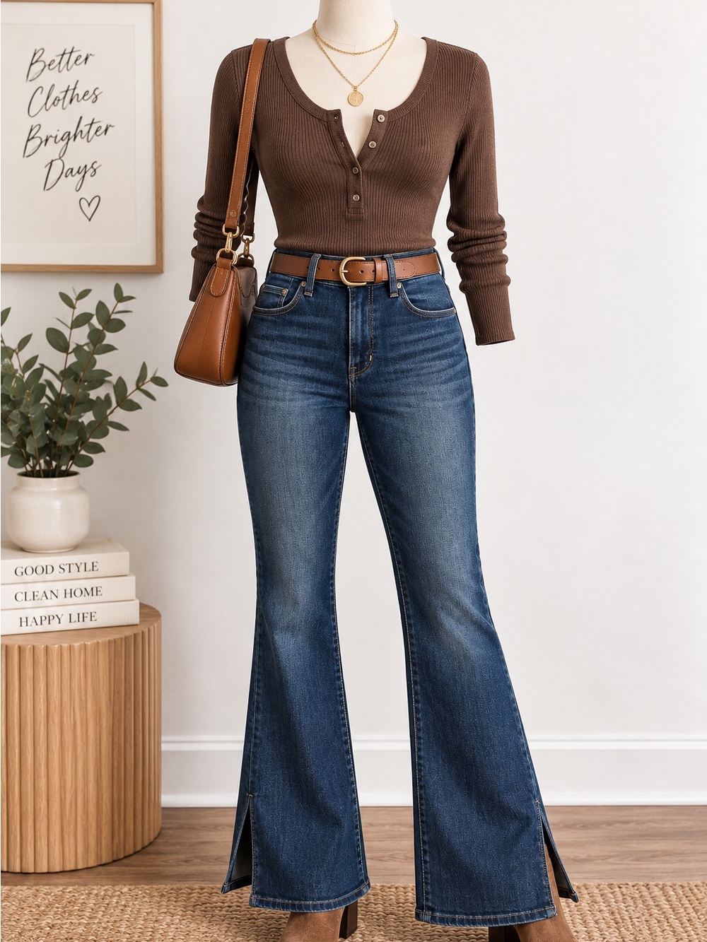 American Eagle Super High Rise Flare Jeans 12 Dark Wash Side Slit Stretch